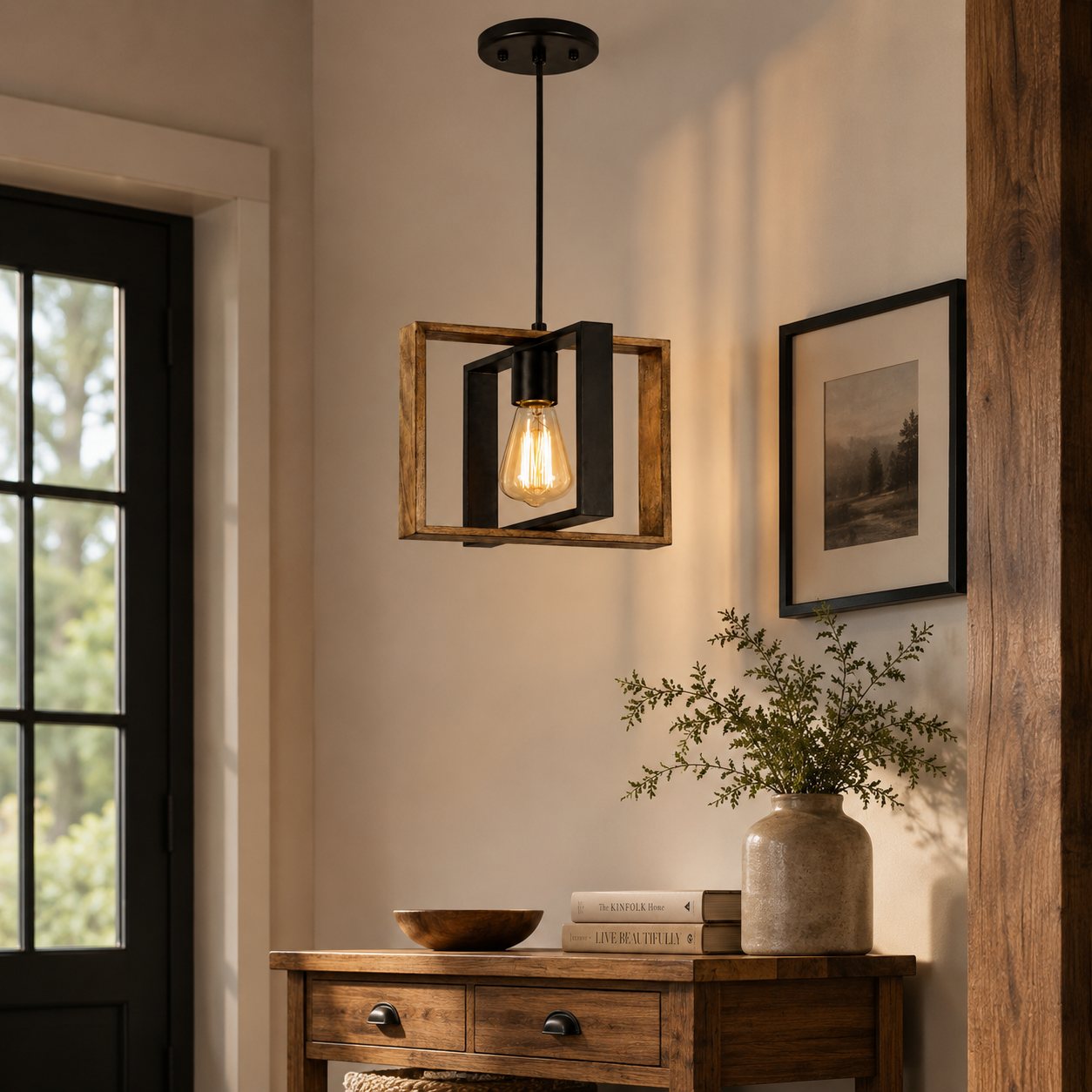 Wooden Rectangular Chandelier4