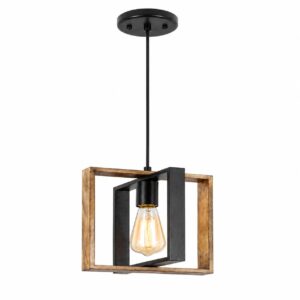 Wooden Rectangular Chandelier